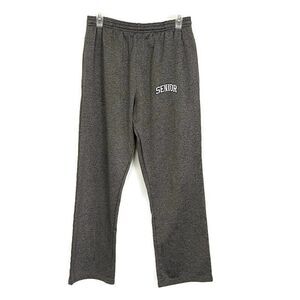 💥5/$25 Jostens Mens S Pants Gray Senior Logo Elastic Waist Pull On Sweatpants
